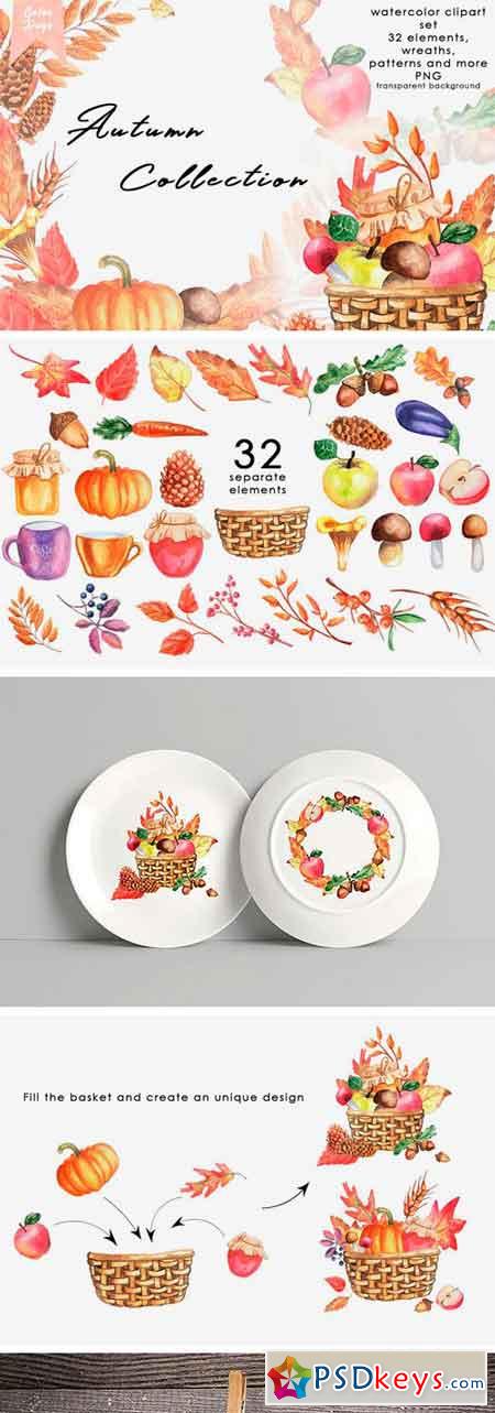 Autumn Collection Watercolor Clipart 1952883