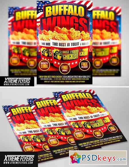 Wings Fast Food Flyer Template 1811383