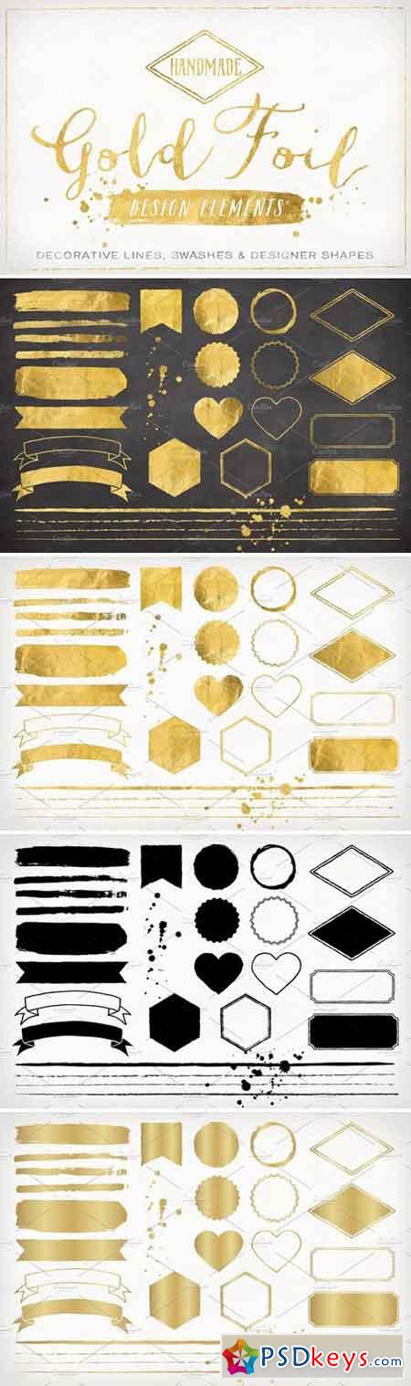 Gold Foil Design Elements & Vectors 95566