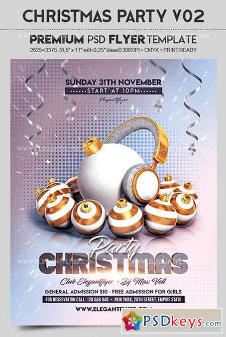 Christmas Party V02 – Flyer PSD Template + Facebook Cover