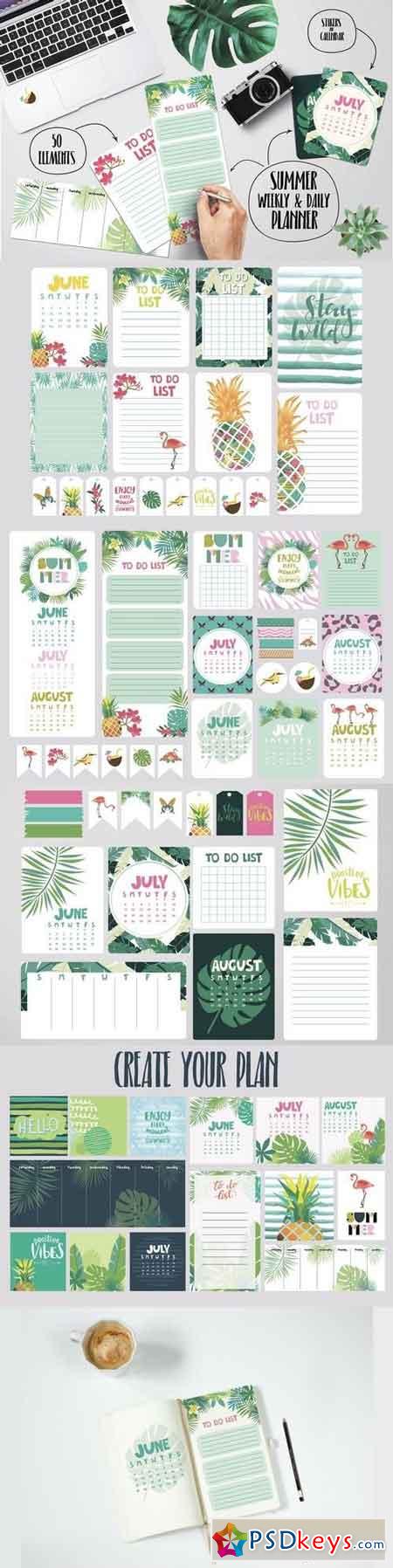 Weekly and daily summer planner 1392208