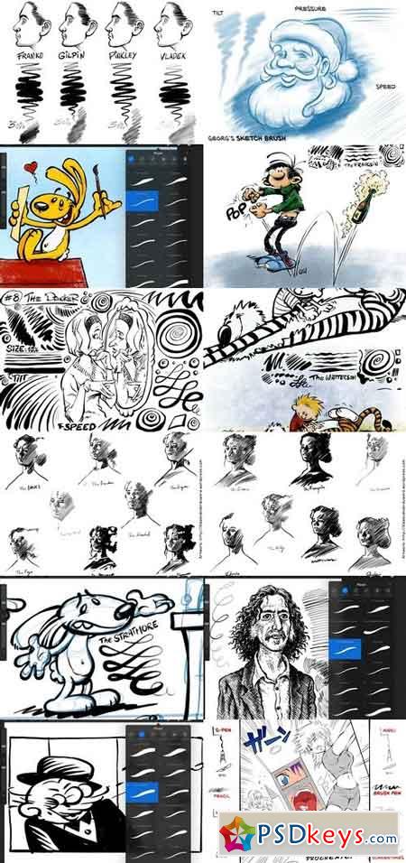 80+ INK, PEN & SKETCH Brushes Bundle 1393089