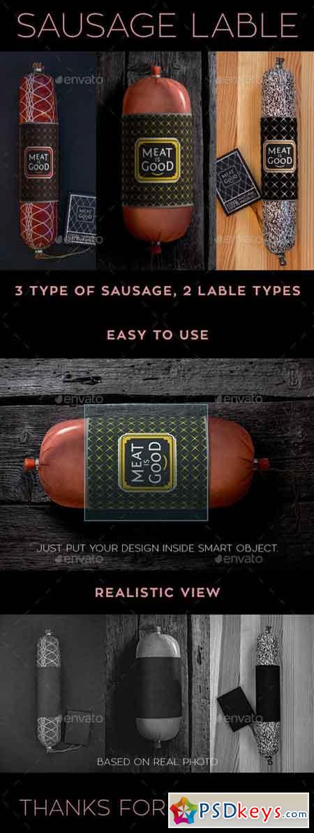 Sausage Label Mock Up Realistic 3 Type of Sausage 20915690