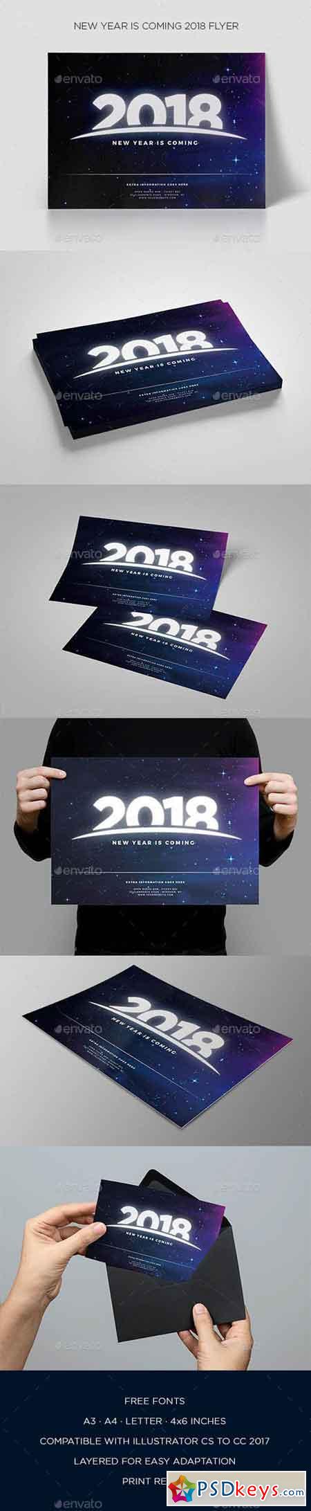 New Year Coming 2018 Flyer 20924533