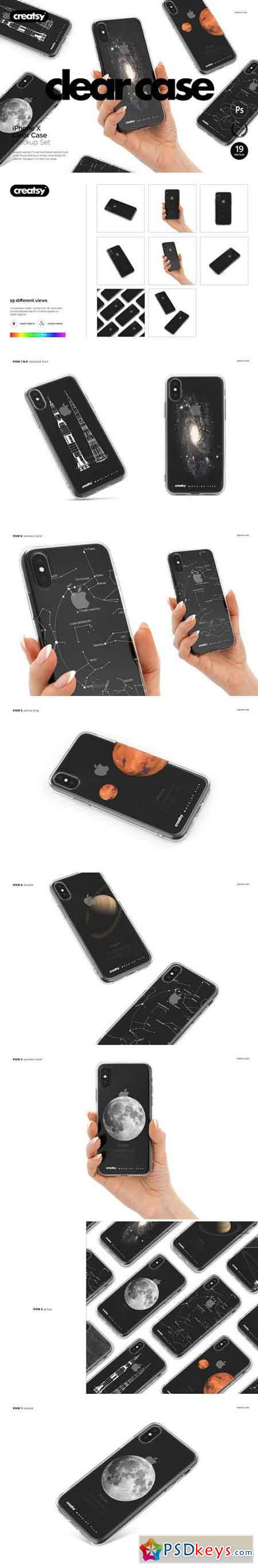 Download iPhone X Clear Case Mockup Set 1975452 » Free Download Photoshop Vector Stock image Via Torrent ...