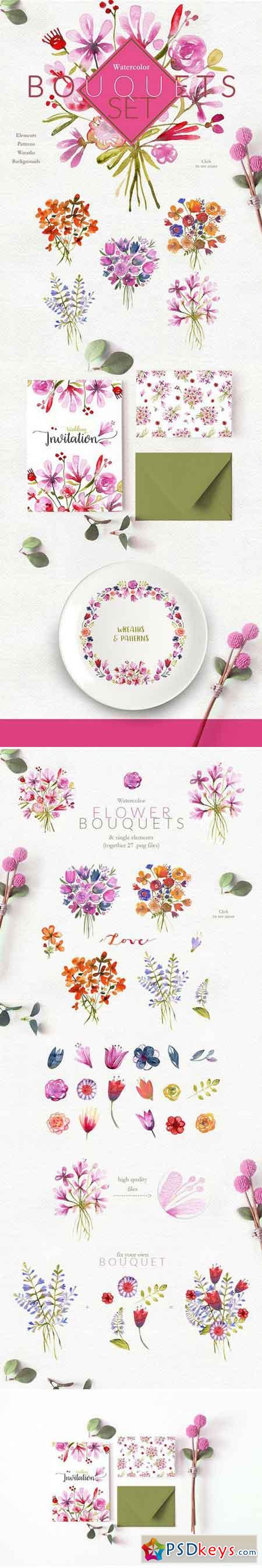 Watercolor Bouquets Set 1943203