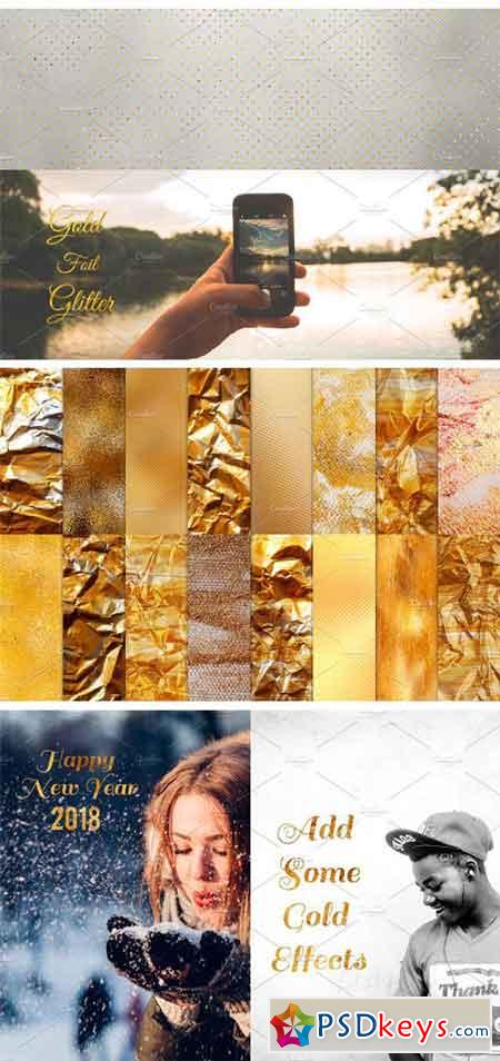 Gold Foil Textures, Gold Backgrounds 1988723