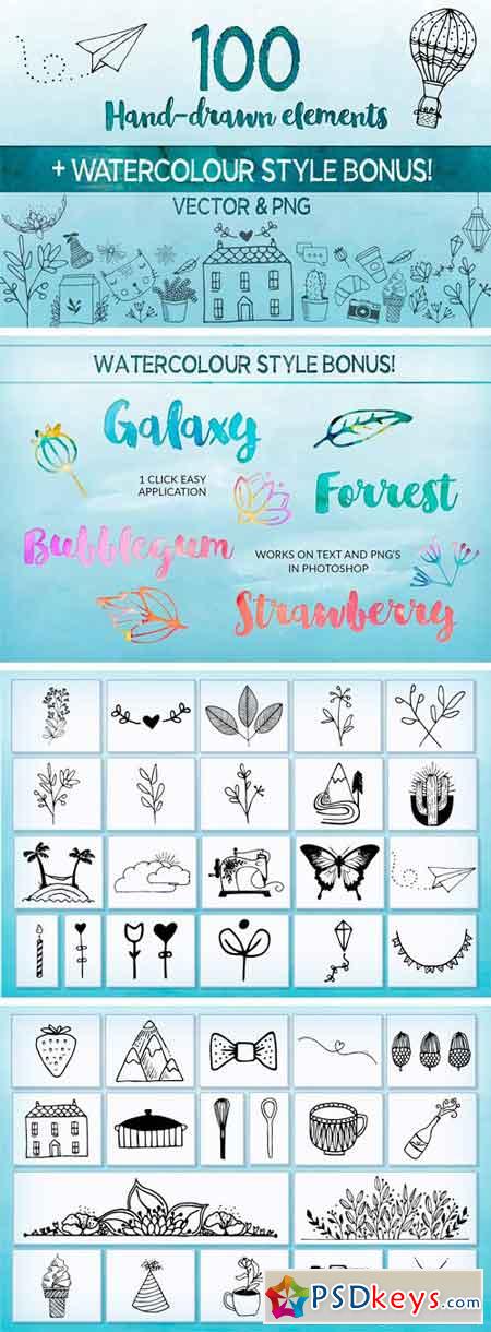 Hand Drawn Elements Vector and PNG 1988698