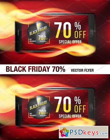 Black Friday 70% Flyer Template 2006937