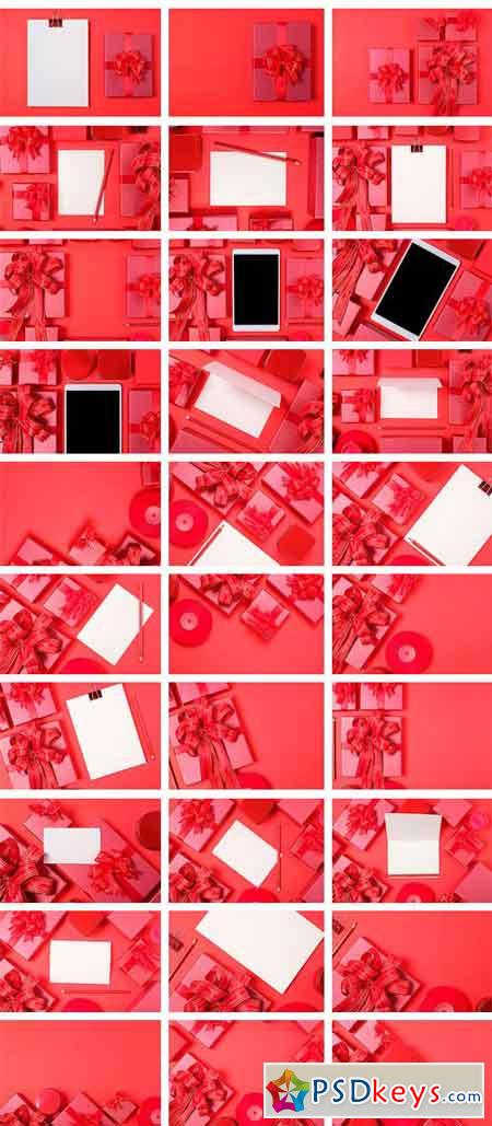 40 Red Gift Box Stock Image 1989301