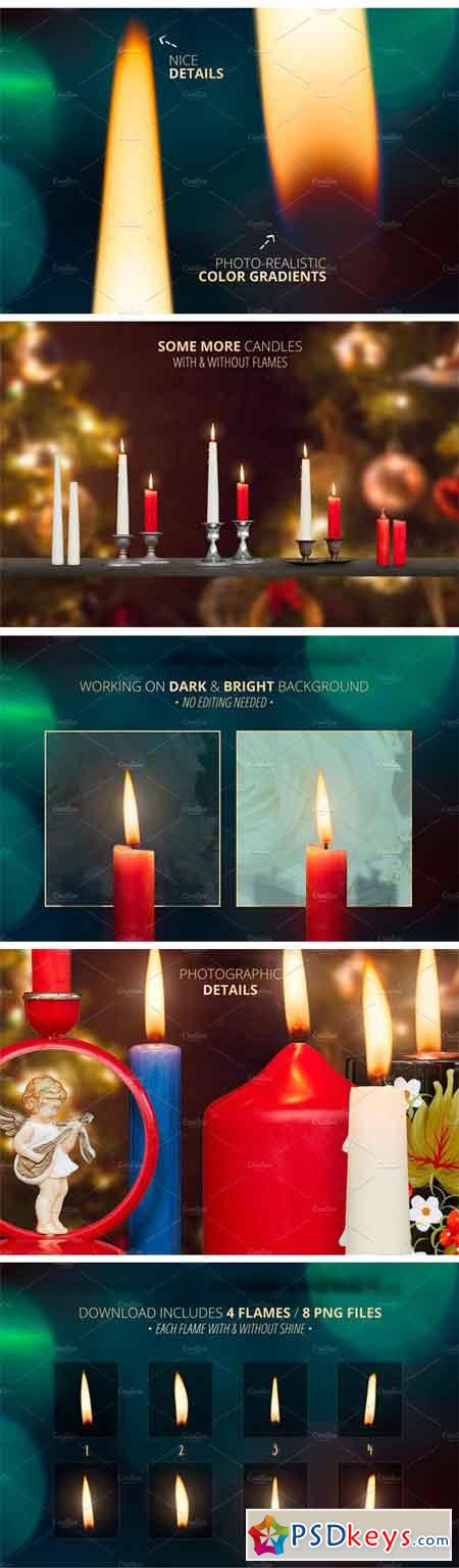 Isolated Candles Bundle with Flames 1989053
