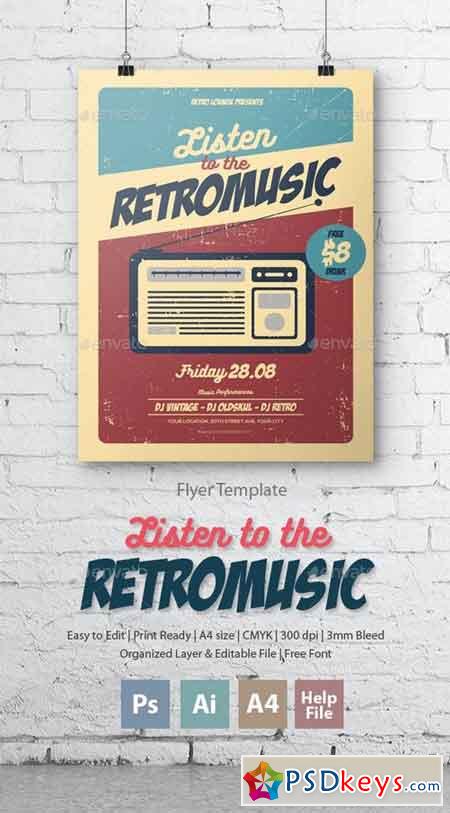 Listen to the RetroMusic Flyer Poster 17571976