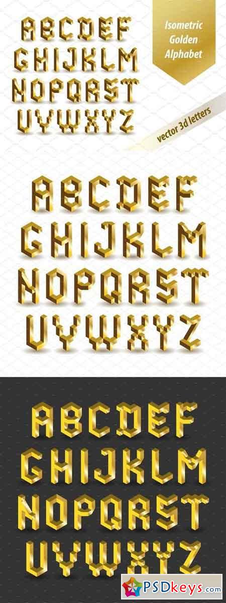 Isometric Golden Font 1391522