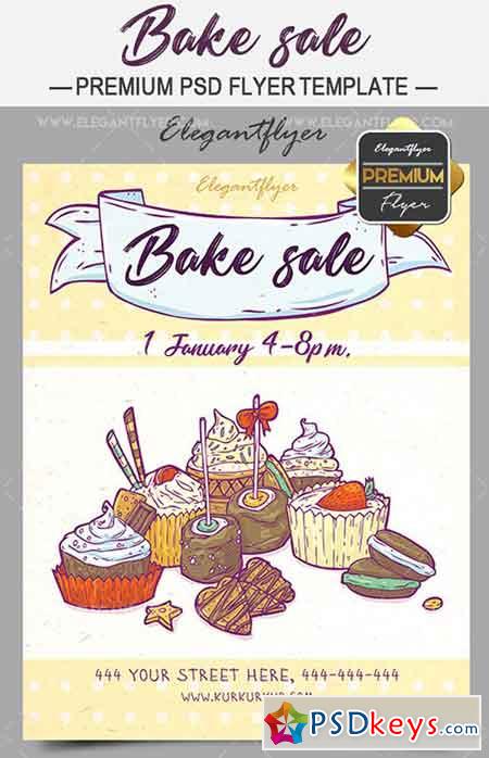Bake Sale v2  Flyer PSD Template + Facebook Cover