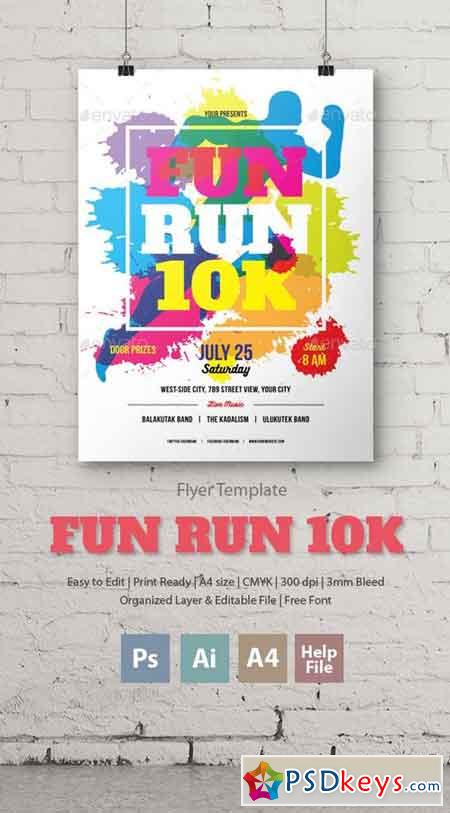 Fun Run 10K Flyer Poster 17121769