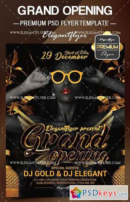 Grand Opening  Flyer PSD Template + Facebook Cover