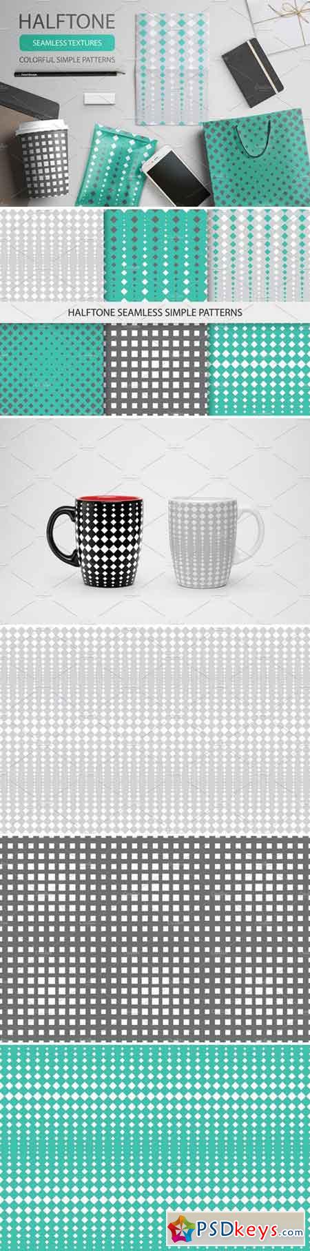 Set of halftone seamless patterns 1997152