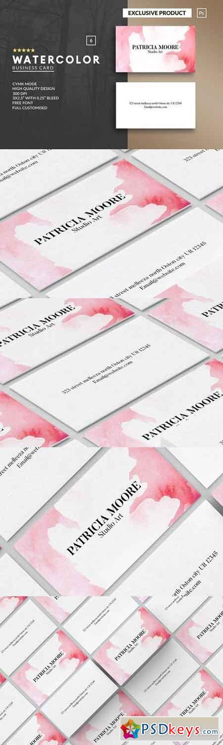 Watercolor Business Card Template 1367488