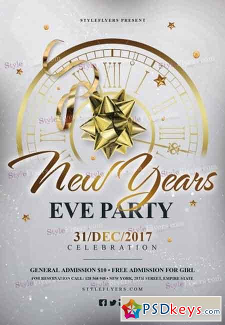 New Year s Eve Party PSD Flyer Template Free Download Photoshop