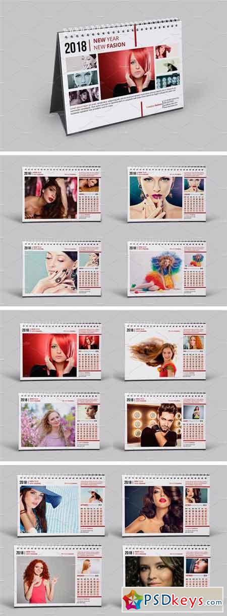 Desk Calendar Template 2018 - V11 2016816