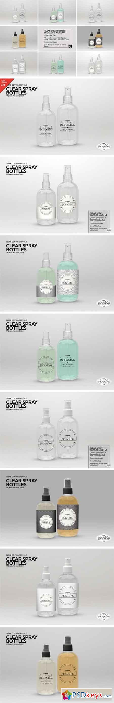 Clear Spray Bottles Mock Up 2022769