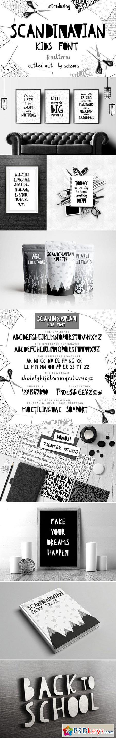 Scandinavian kids font & patterns 2005204