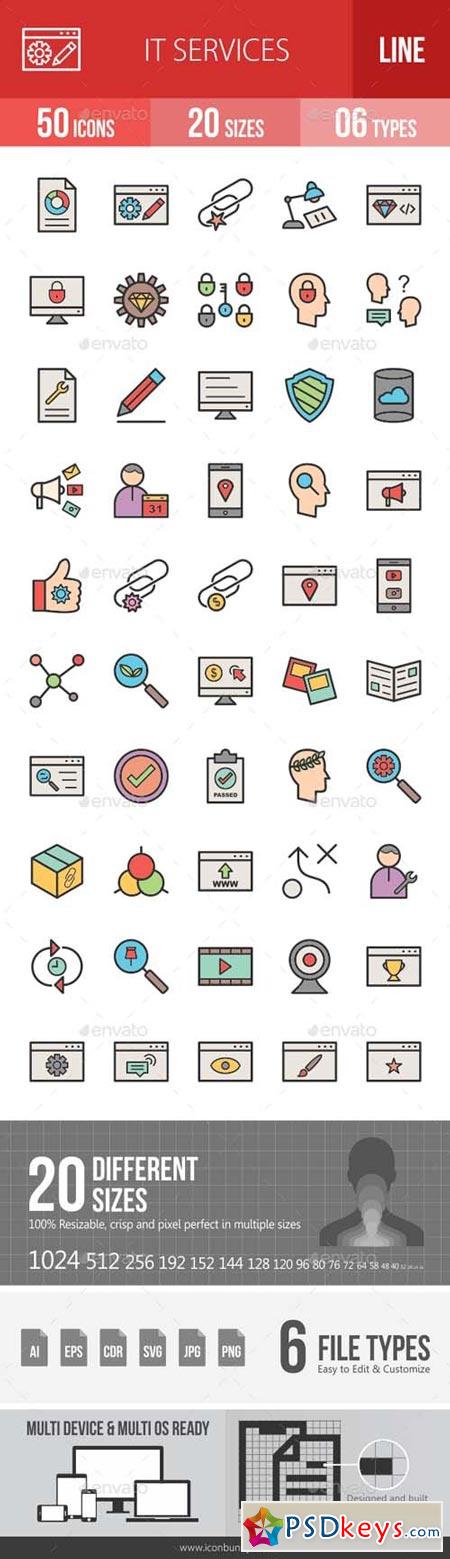 IT Services Line Filled Icons 19260047