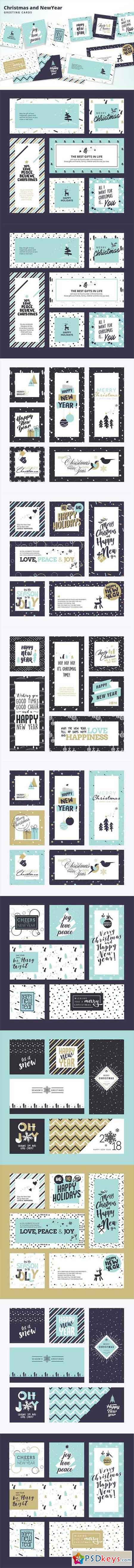 Christmas and New Years Greeting Cards Collection