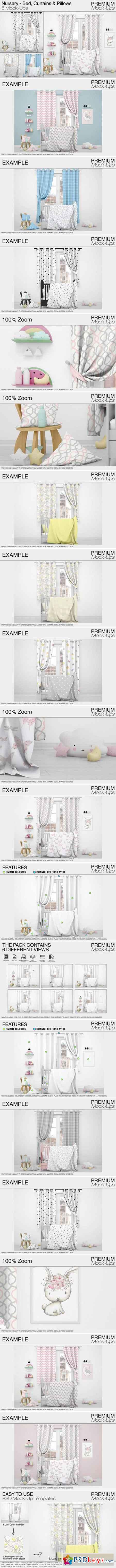 Nursery - Bed, Curtains & Pillows 2024924