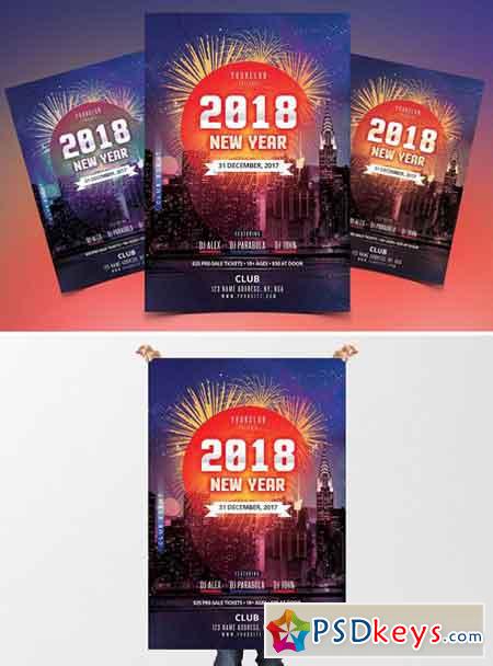 2018 NEW YEAR - Flyer Template 2040277