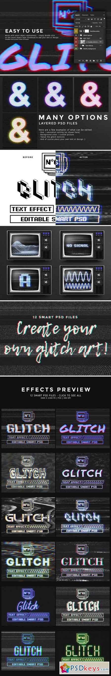 Photoshop Glitch text effects Vol.2 2041383