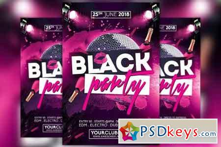 Black Party Night Flyer Template 2040500