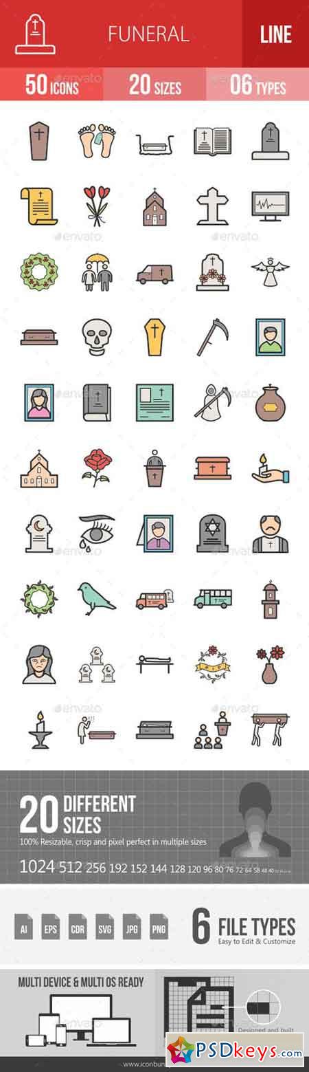 Funeral Filled Line Icons 19438309