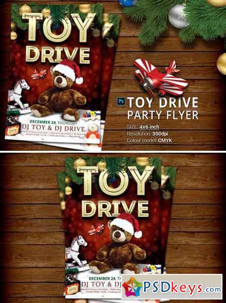 Toy Drive Party Flyer 2058055