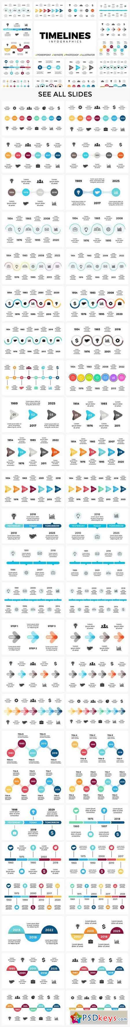 Timelines 50 unique slides 2038684