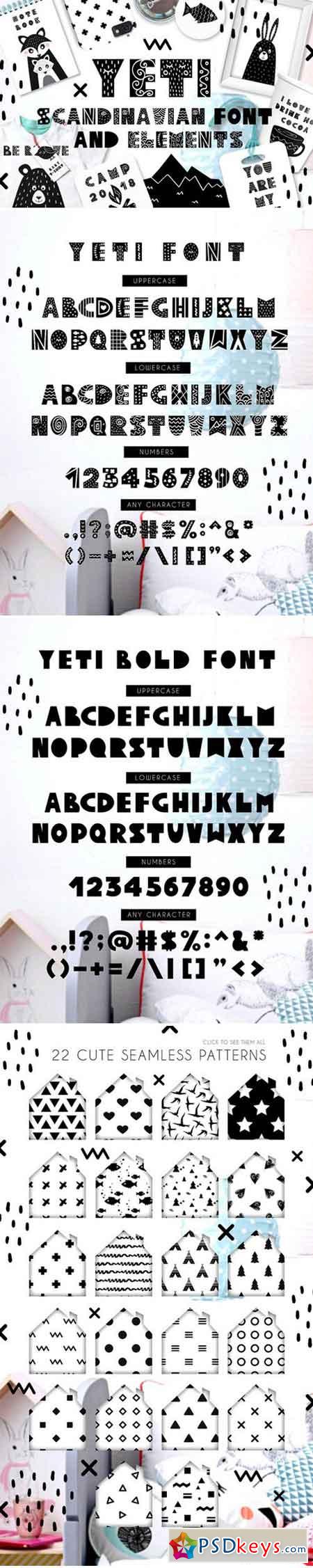 Yeti - Scandinavian font & elements 2042753