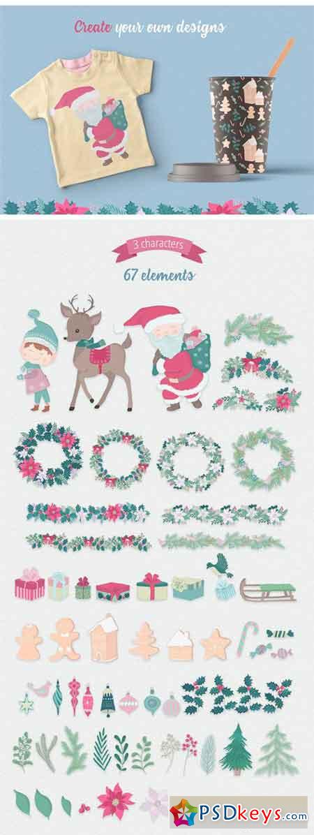 Merry Christmas Illustration Set 2039378