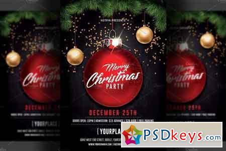 Merry Christmas Party Flyer Template 2058399