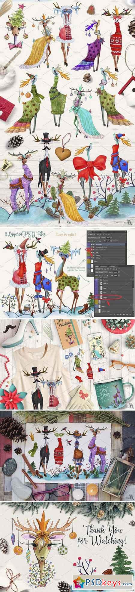 Fashion Christmas Deers Creator 2058068