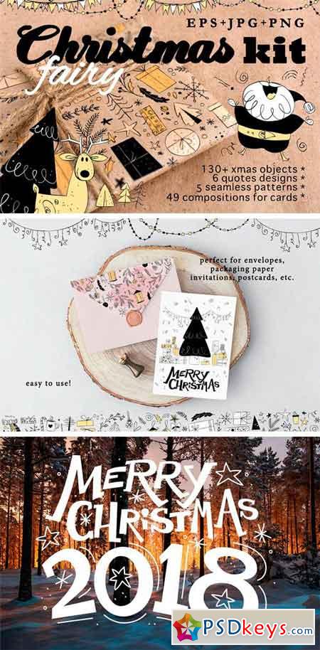 Fairy Christmas Kit, EPS+PNG 2039972