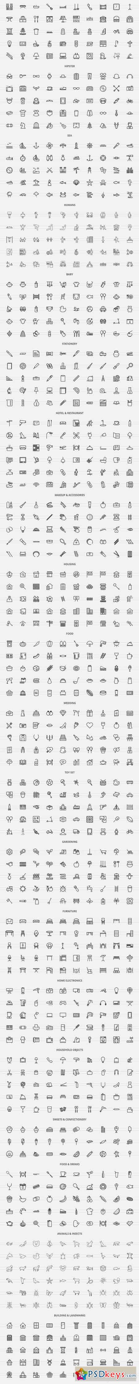 2490 Nature & Lifestyle Line Icons 2037530