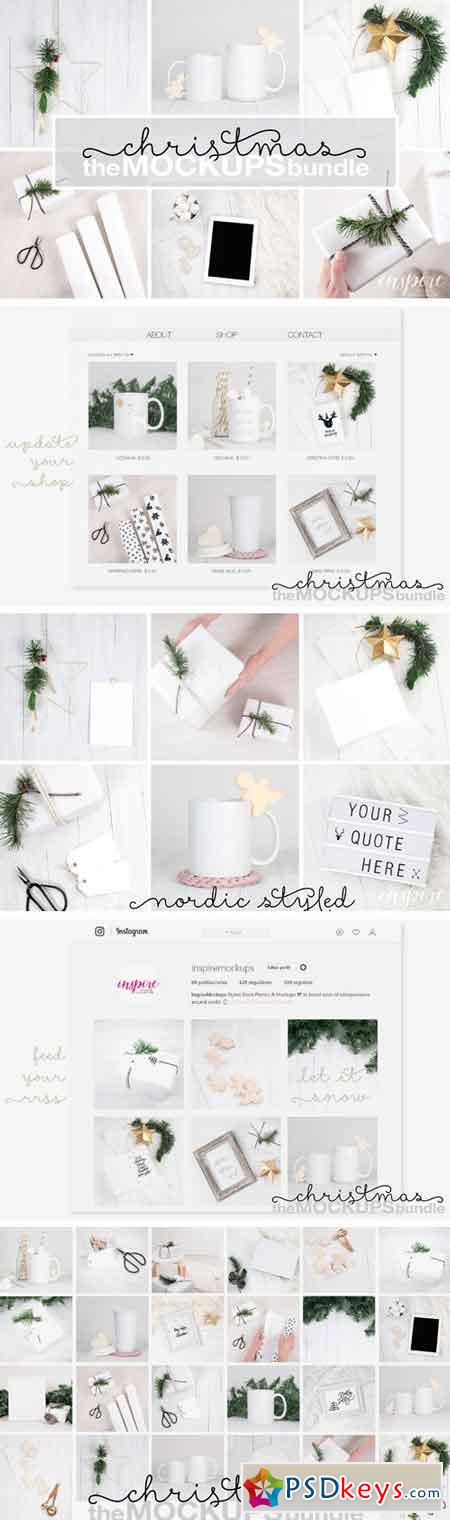 Nordic Xmas Styled Mockups Bundle 2039547