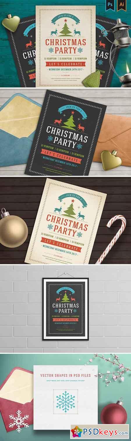 Christmas party invitation flyer 1903705