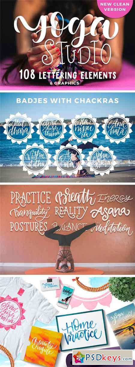Yoga Studio Lettering & Graphic Set 2053763