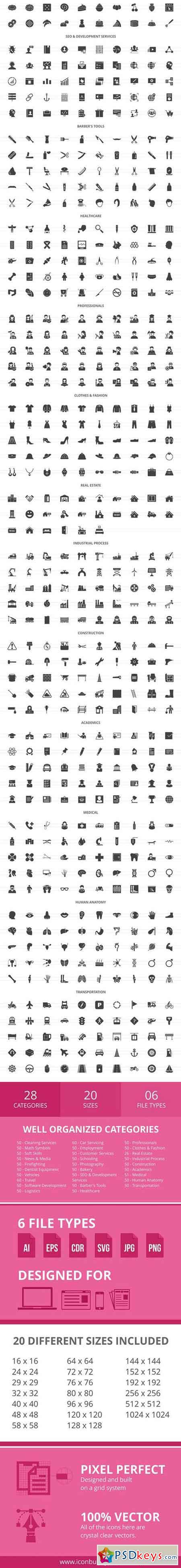 1396 Professions Glyph Icons 2041572