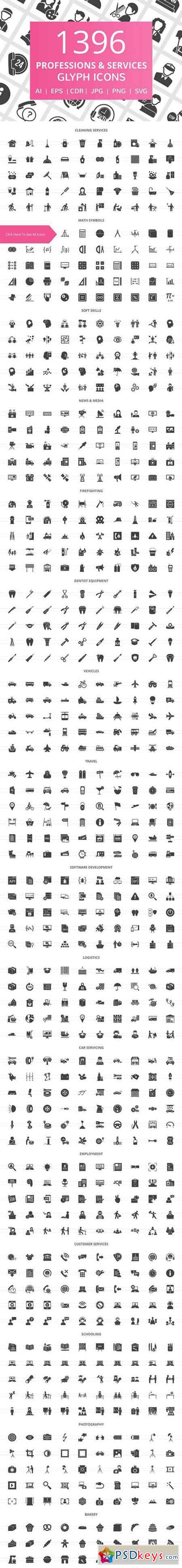 1396 Professions Glyph Icons 2041572
