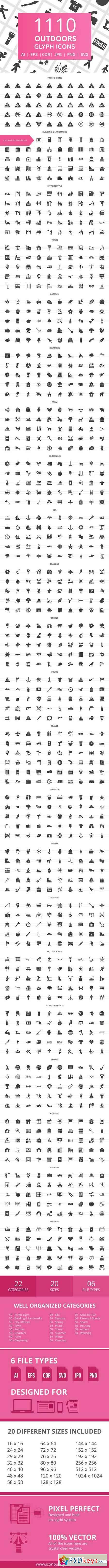 1110 Outdoors Glyph Icons 2041477