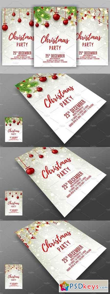 Beautiful Christmas party flyer 986832