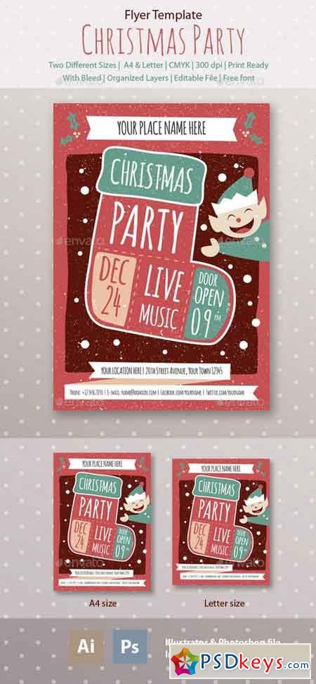 Christmas Party Flyer Template 13757165