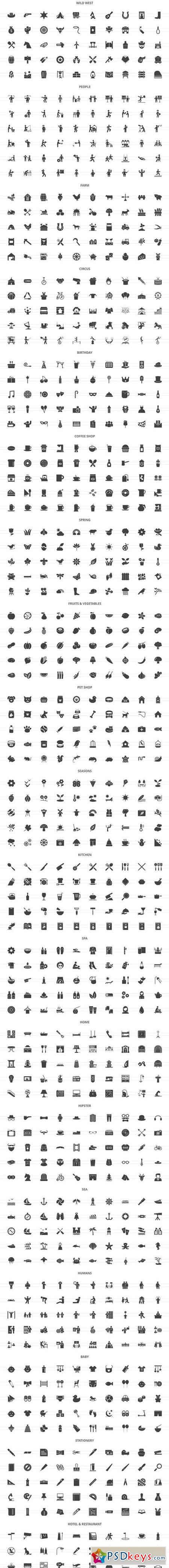 2490 Nature & Lifestyle Glyph Icons 2041199